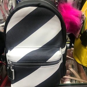 Mini Backpack with fur ball keychain